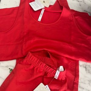 Super cute Fabletics pajama set in red super soft